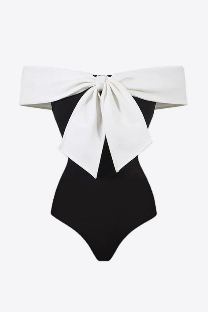 Contrast Bow Detail Two-Piece Swim Set by BYNES NEW YORK | Apparel & Accessories
