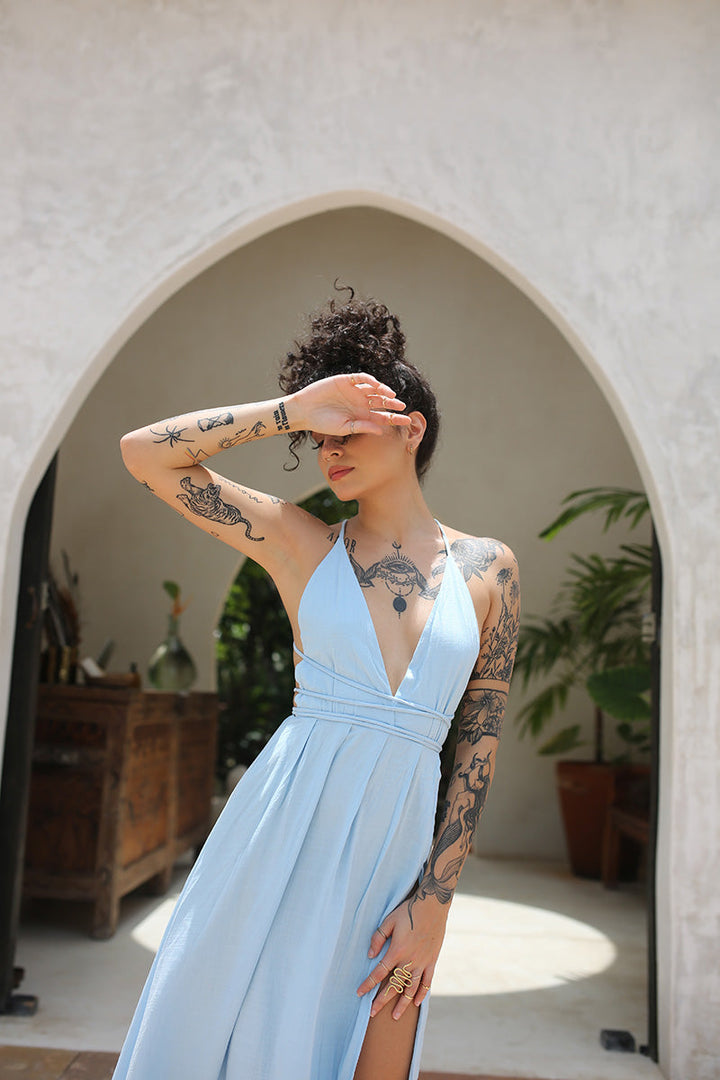 Ibiza Maxi Dress Baby Blue by Lonarc Endless Summer