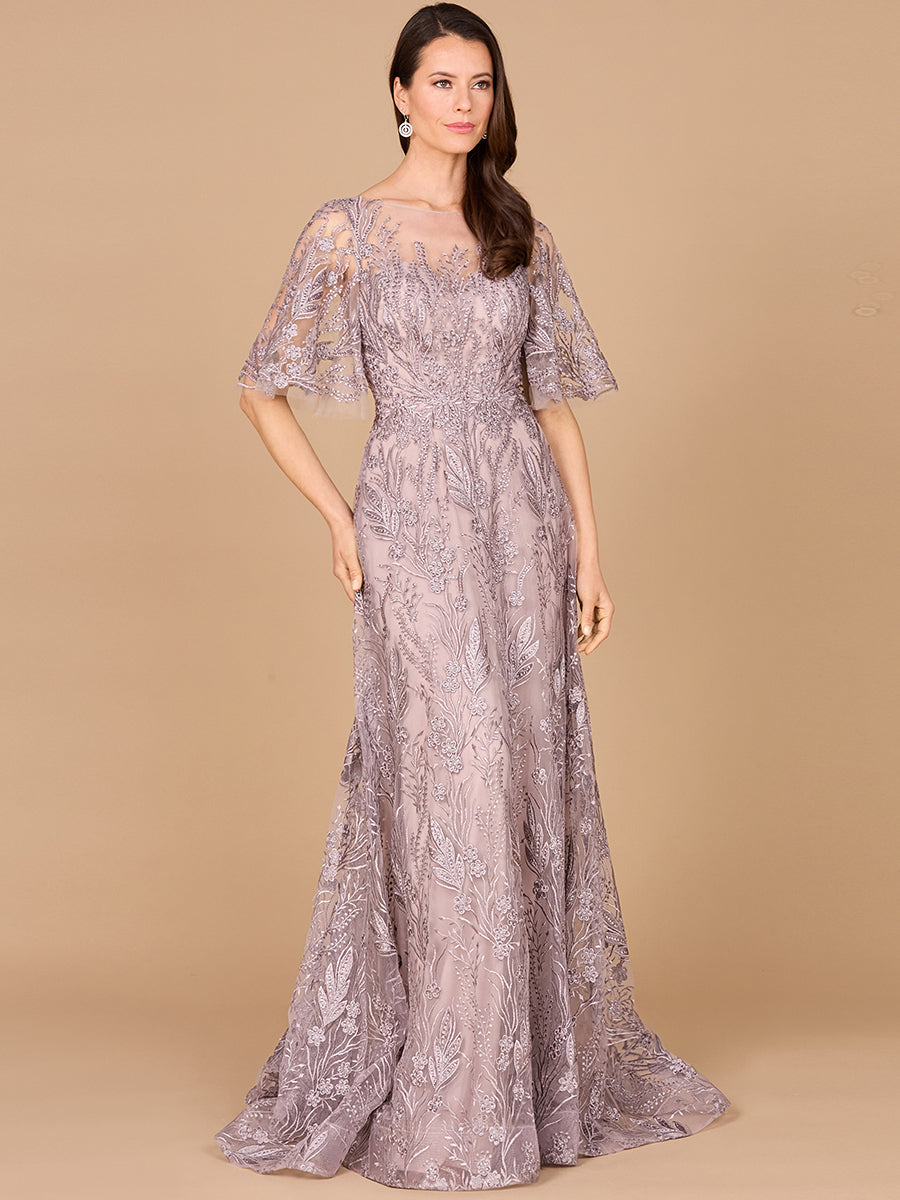 Modest, Cape Sleeve A-line Gown Pomp and Port Modest, Cape Sleeve A-line Gown Pomp and Port