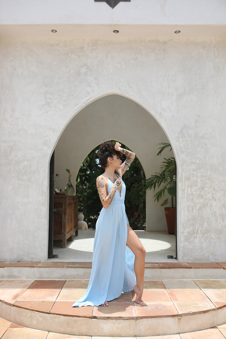 Ibiza Maxi Dress Baby Blue by Lonarc Endless Summer