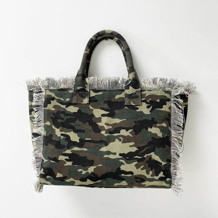 Presley Fray Canvas Tote by Threaded Pear