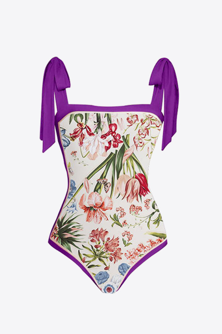 Floral Tie Shoulder Two-Piece Swim Set by BYNES NEW YORK | Apparel & Accessories
