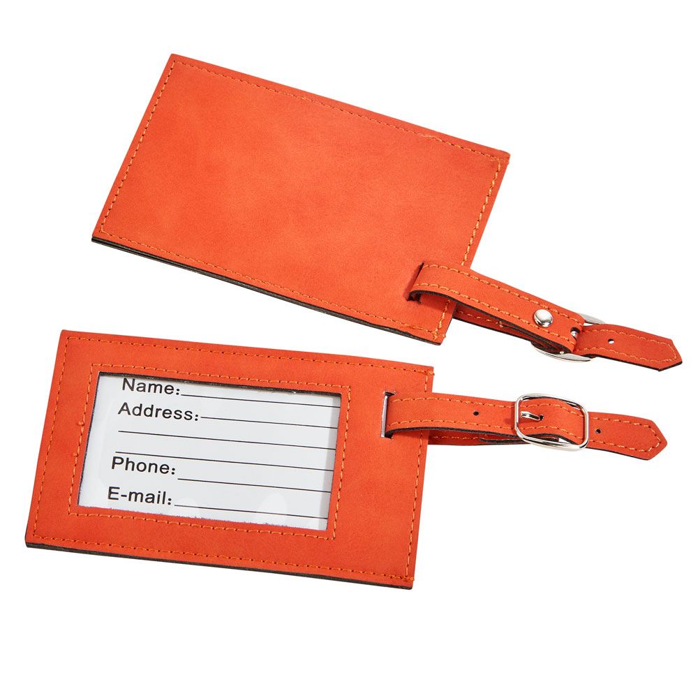 Orange Leatherette Luggage Tag by Creative Gifts