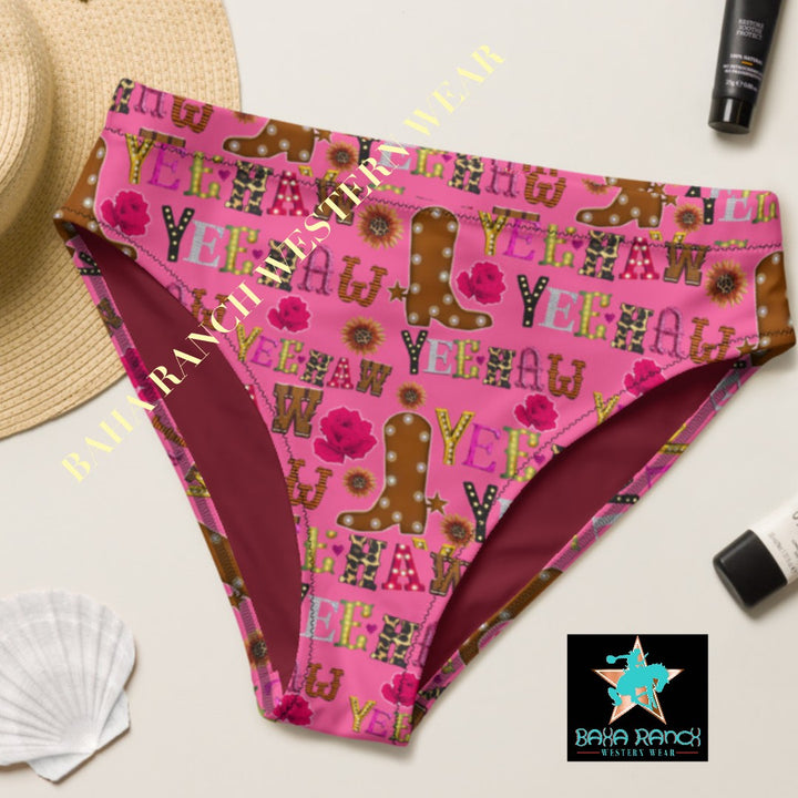 Yeehaw Pink Yeehaw Bikini Bottom by Baha Ranch Western Wear
