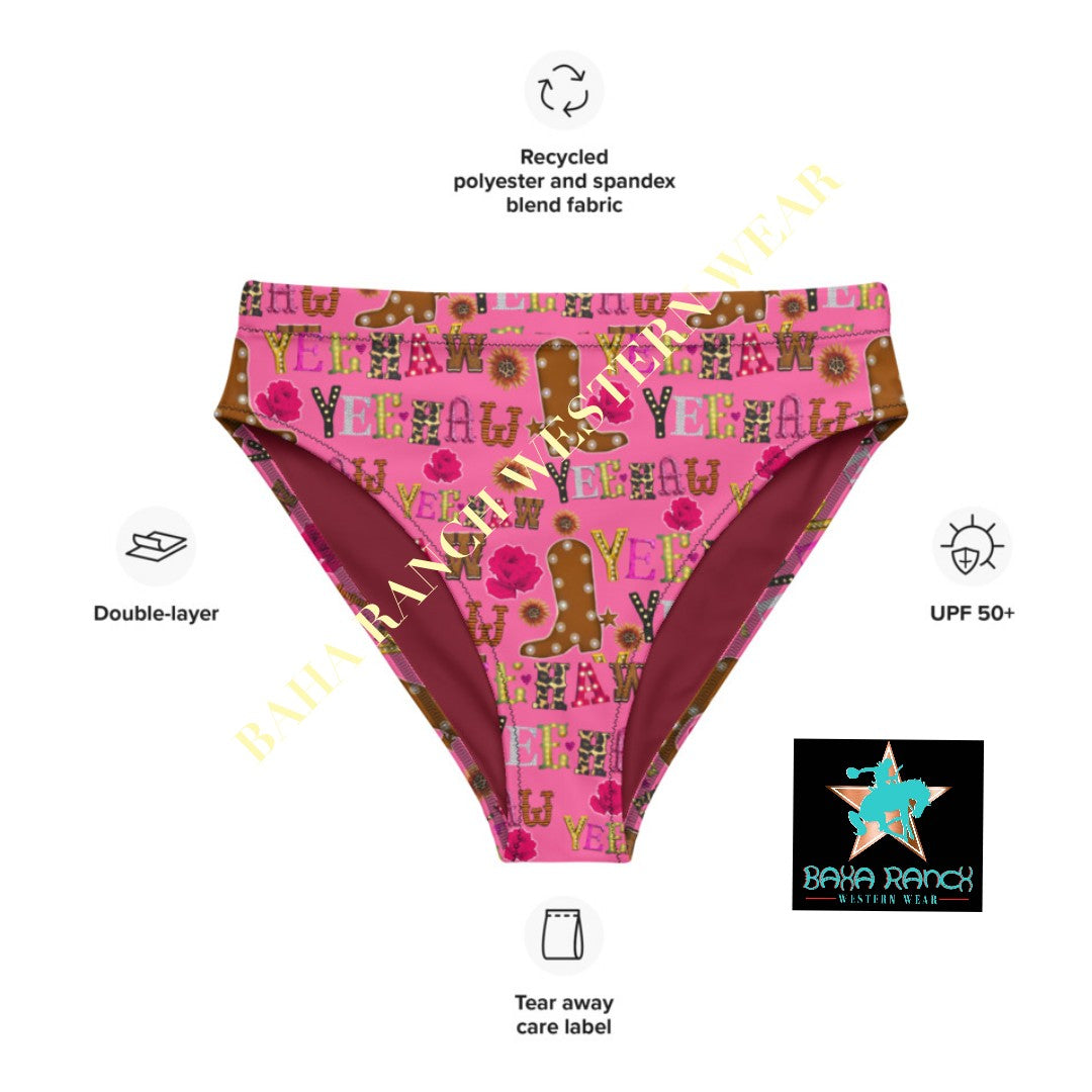 Yeehaw Pink Yeehaw Bikini Bottom by Baha Ranch Western Wear