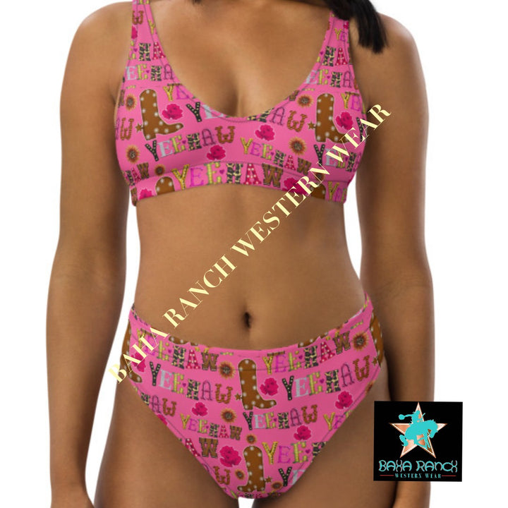 Yeehaw Pink Yeehaw Bikini by Baha Ranch Western Wear