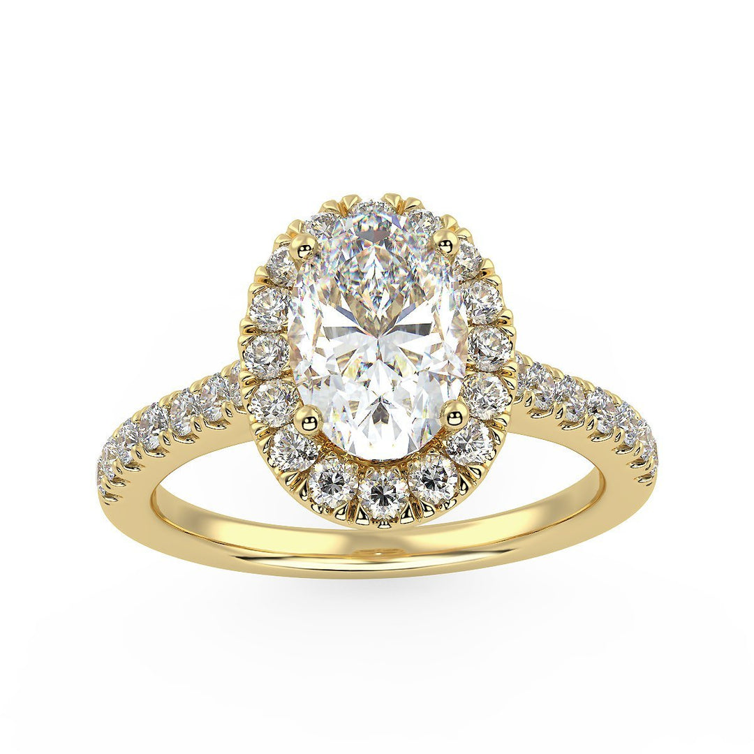 Ellipse Engagement Ring in Yellow Gold by Brilliant Carbon