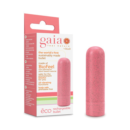 Blush Gaia Eco Rechargeable Bullet Vibrator Coral by Sexology