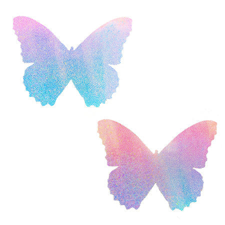 Neva Nude Pasty Butterfly Blue/Pink Iridescent by Sexology