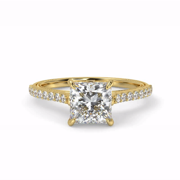 Lyra Engagement Ring in Yellow Gold by Brilliant Carbon