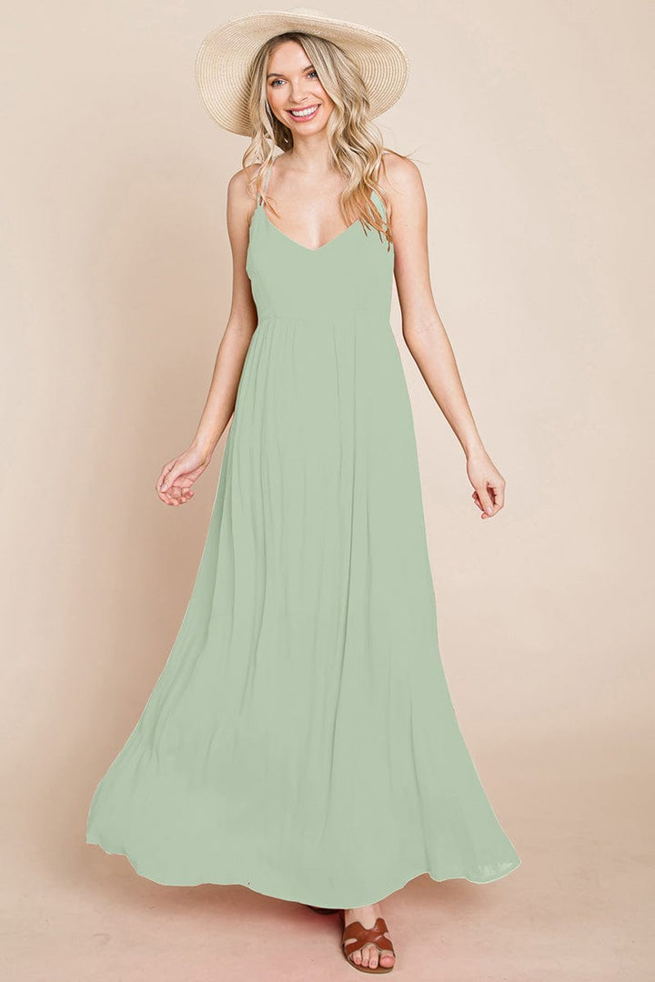 Beach Maxi Bridesmaid Dress with Criss Cross Back by RolyPoly Apparel