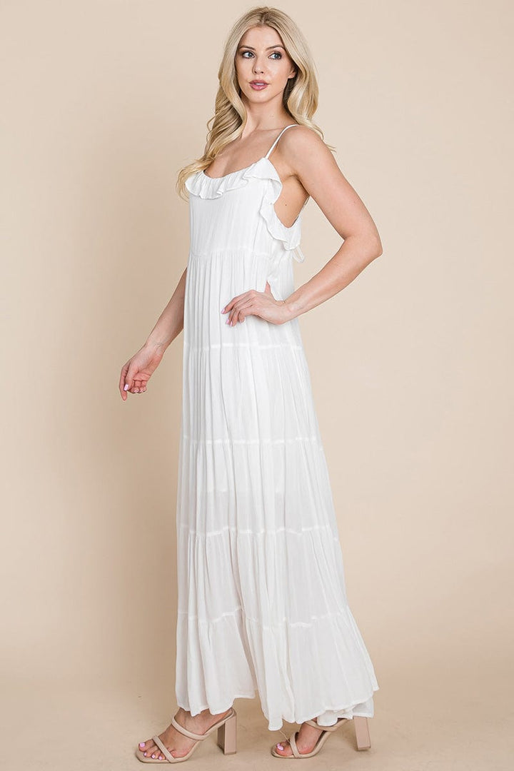 Tiered Tie Strap Cami Maxi Dress by RolyPoly Apparel