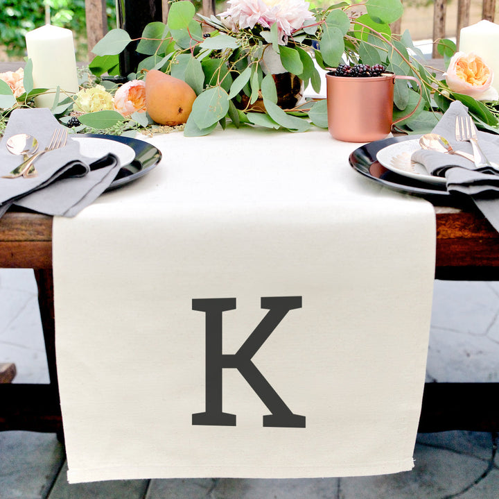 Personalized Monogram Cotton Canvas Table Runner by The Cotton & Canvas Co.