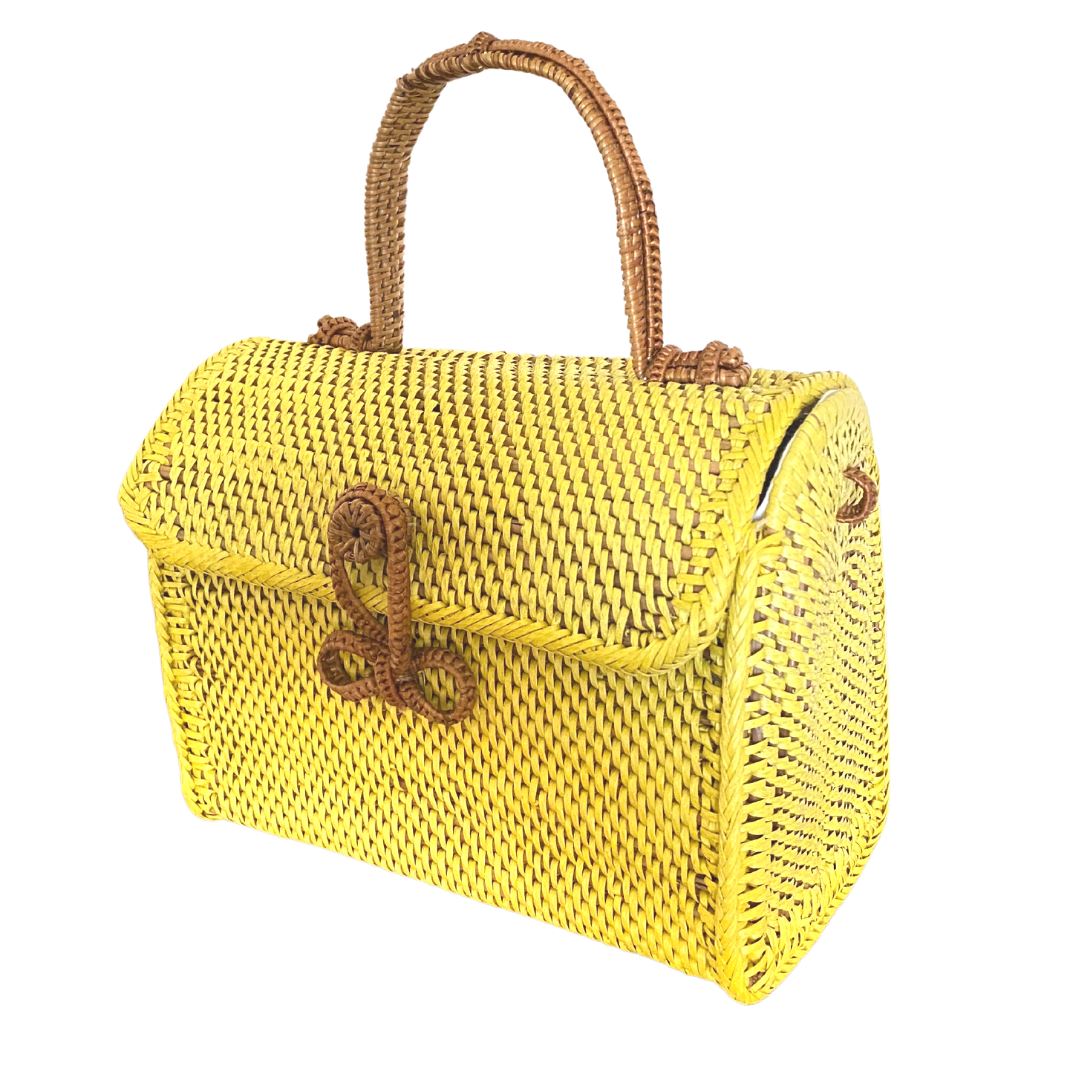 ALICE RATTAN HANDBAG IN YELLOW by POPPY + SAGE – Pomp and Port ALICE RATTAN HANDBAG IN YELLOW by POPPY + SAGE – Pomp and Port