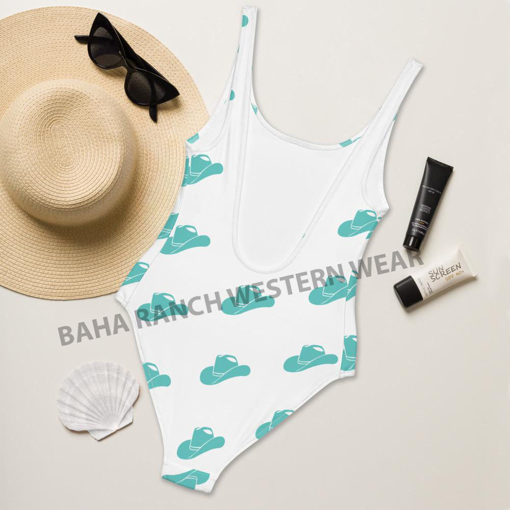 Yeehaw Turquoise Hat Yeehaw Swim Suit by Baha Ranch Western Wear