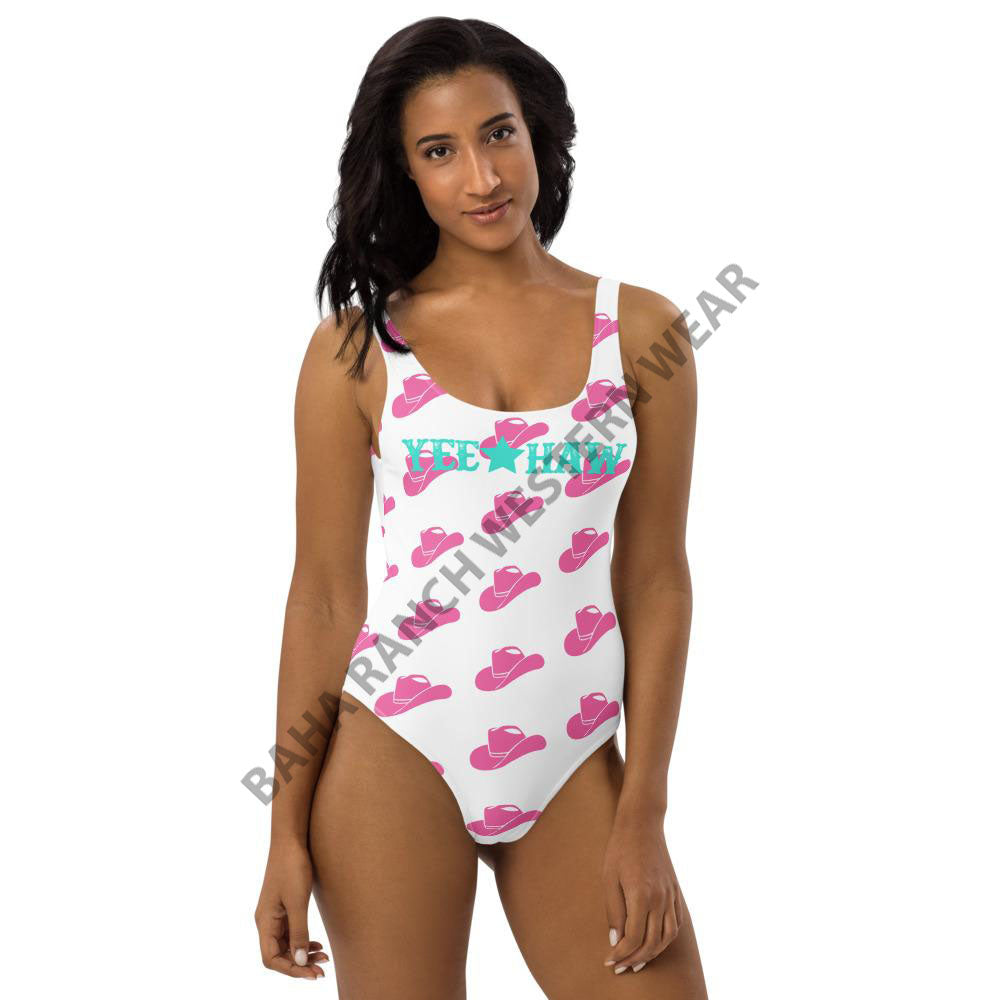 Yeehaw Pink Hat Yeehaw Swim Suit by Baha Ranch Western Wear