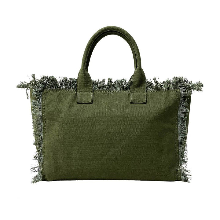Presley Fray Canvas Tote by Threaded Pear