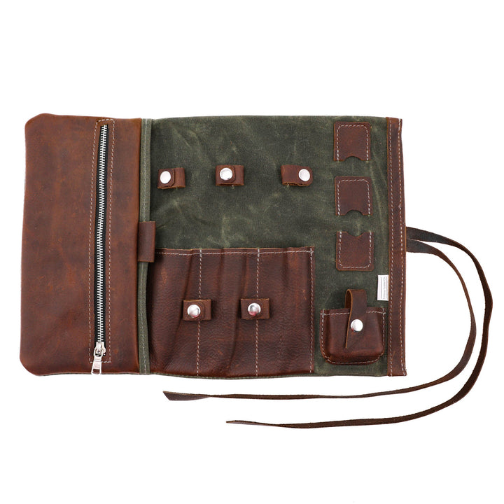 Leather and Canvas Tech Roll by Lifetime Leather Co