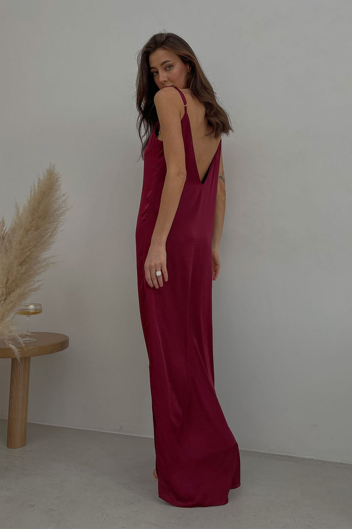 Katrine Long Gown with Open Back by Angie's Showroom