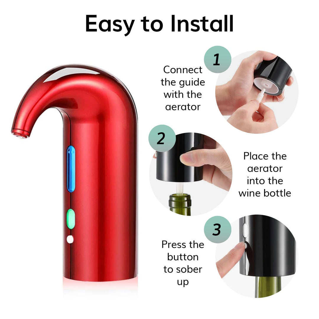 Electric Wine Aerator Dispenser - Portable Premium Wine Accessory
