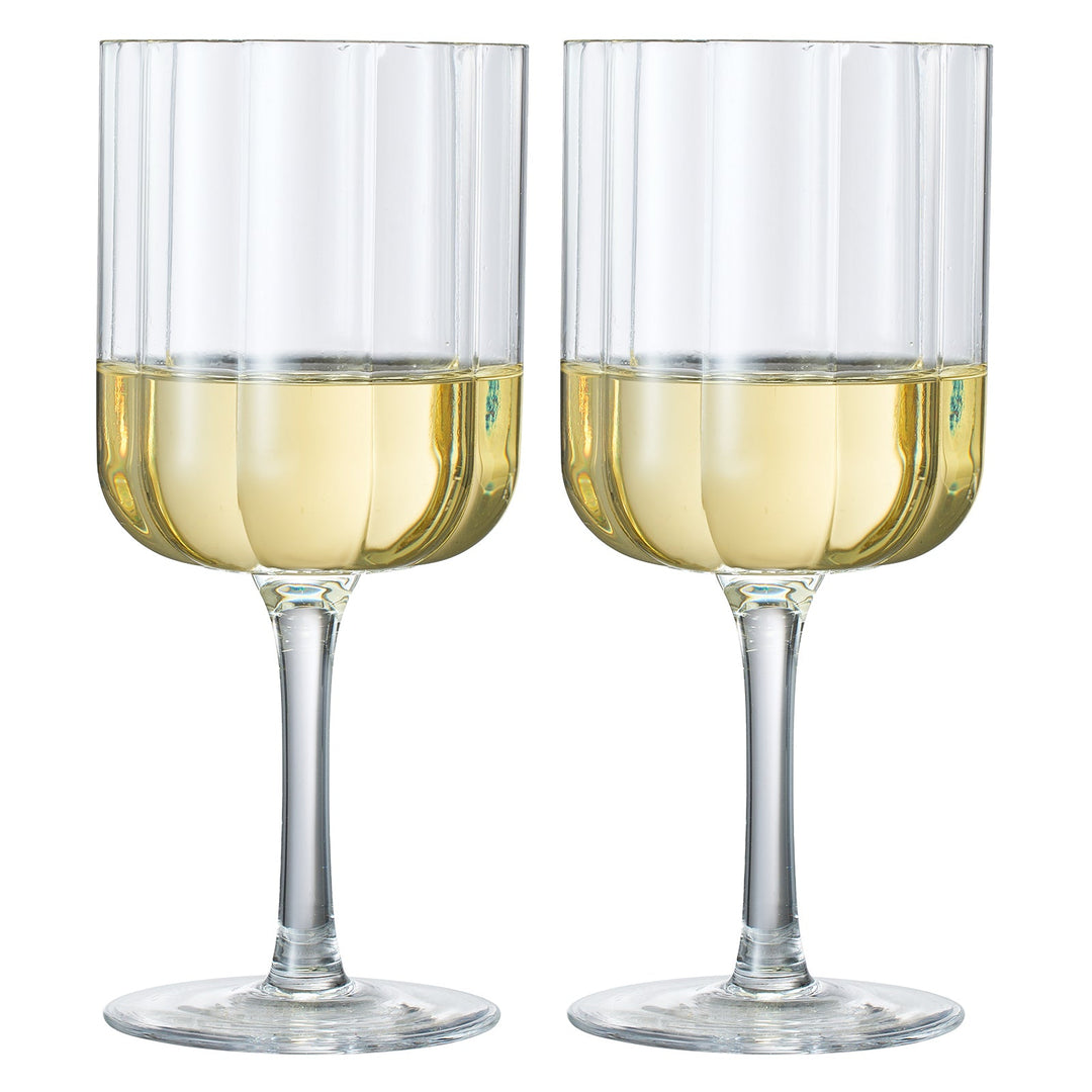 Flower Vintage Wine Glassware - Set of 2-13 oz (Clear)