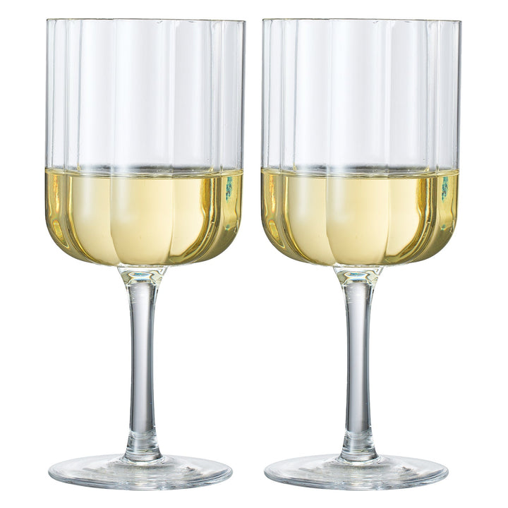 Flower Vintage Wine Glassware - Set of 2-13 oz (Clear)