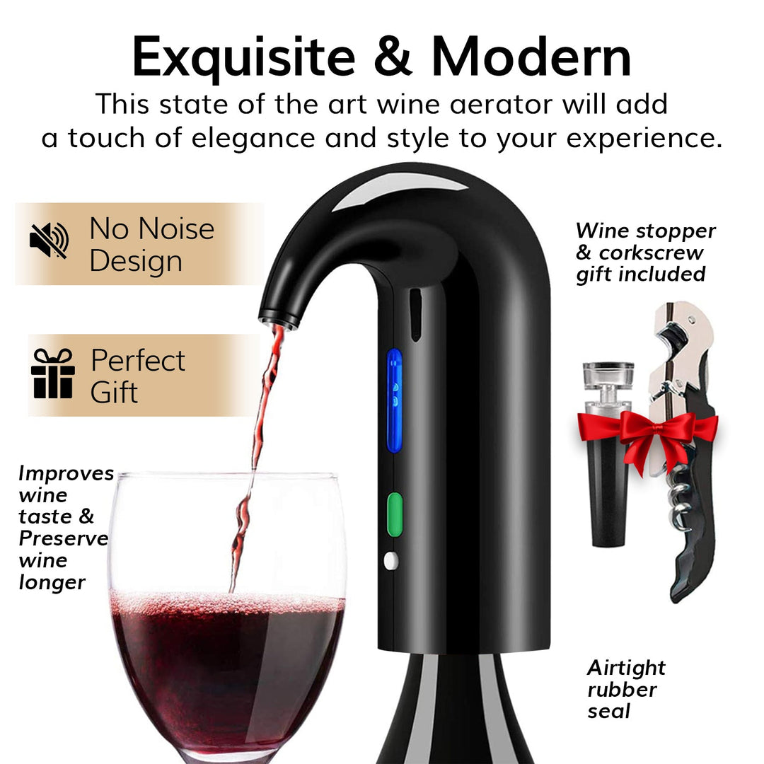 Electric Wine Aerator Dispenser - Portable Premium Wine Accessory