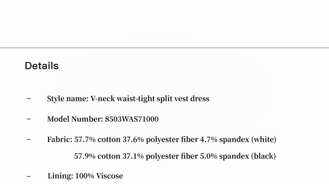 Micro-cocoon-shaped I-shaped pleated V-neck commuting slim-fitting split vest dress for women by Firelady Fur