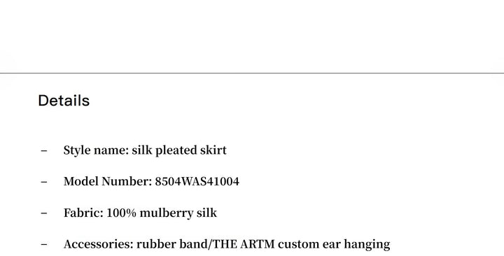 Mulberry silk custom pleated irregular hem skirt for women by Firelady Fur