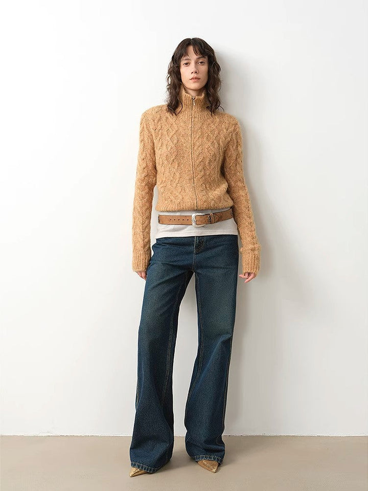 "Pure Flared" Japanese imported fabric Vintage retro washed loose flared jeans for women by Firelady Fur