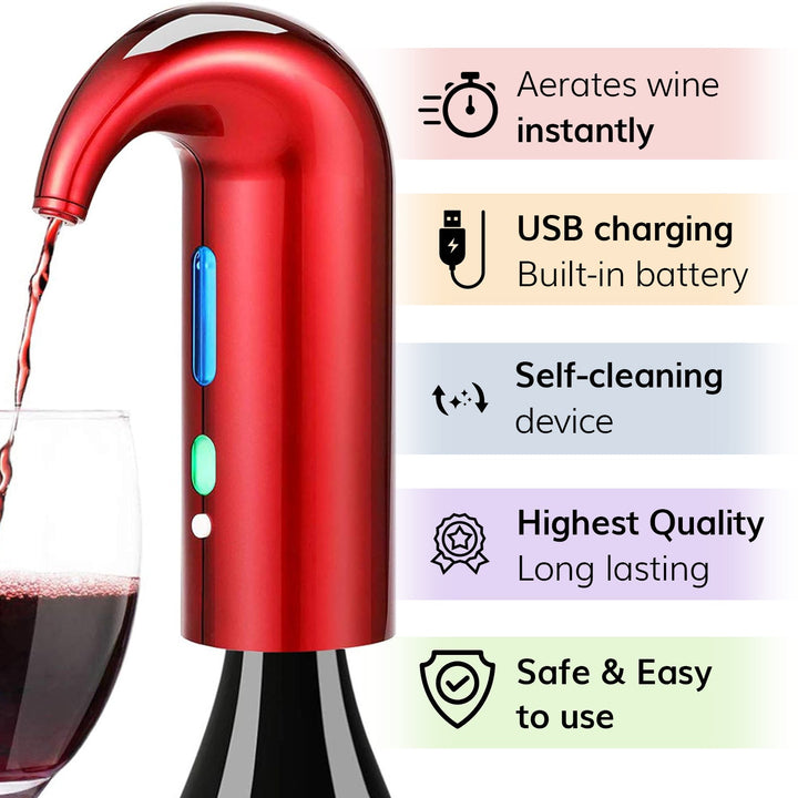 Electric Wine Aerator Dispenser - Portable Premium Wine Accessory
