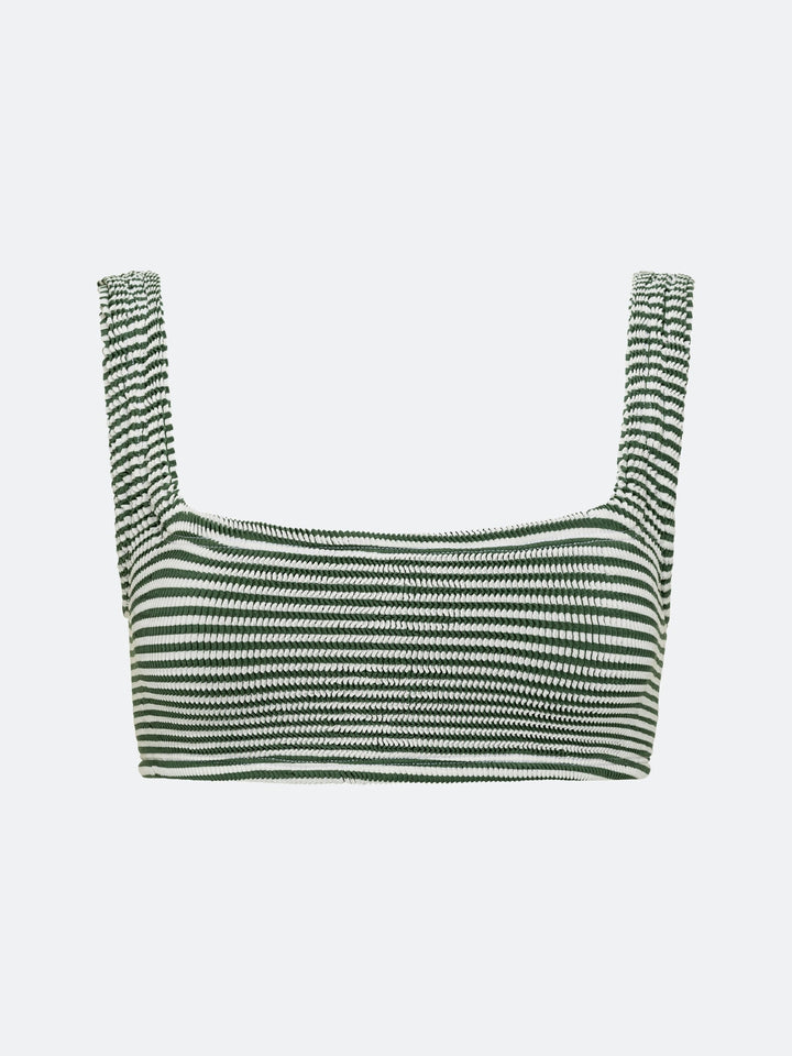 BALBOA BIKINI TOP - GREEN STRIPED