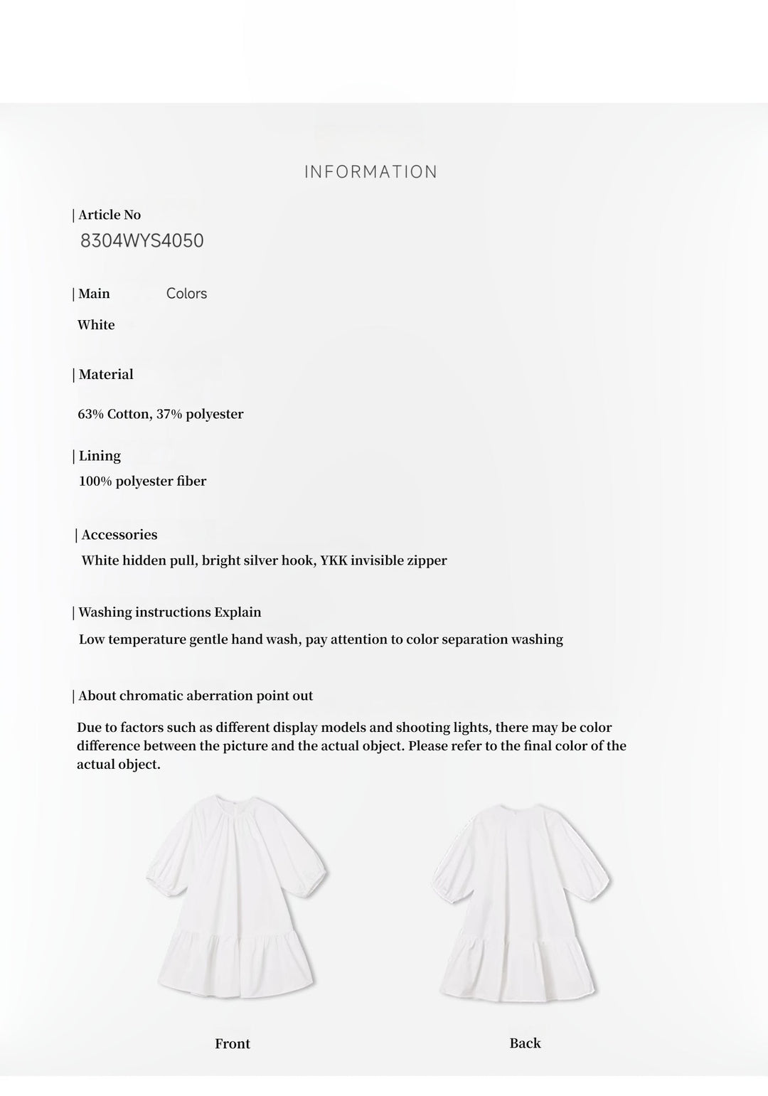 "Dream Island" Hepburn style white dress temperament high-end puff sleeve dress for women by Firelady Fur