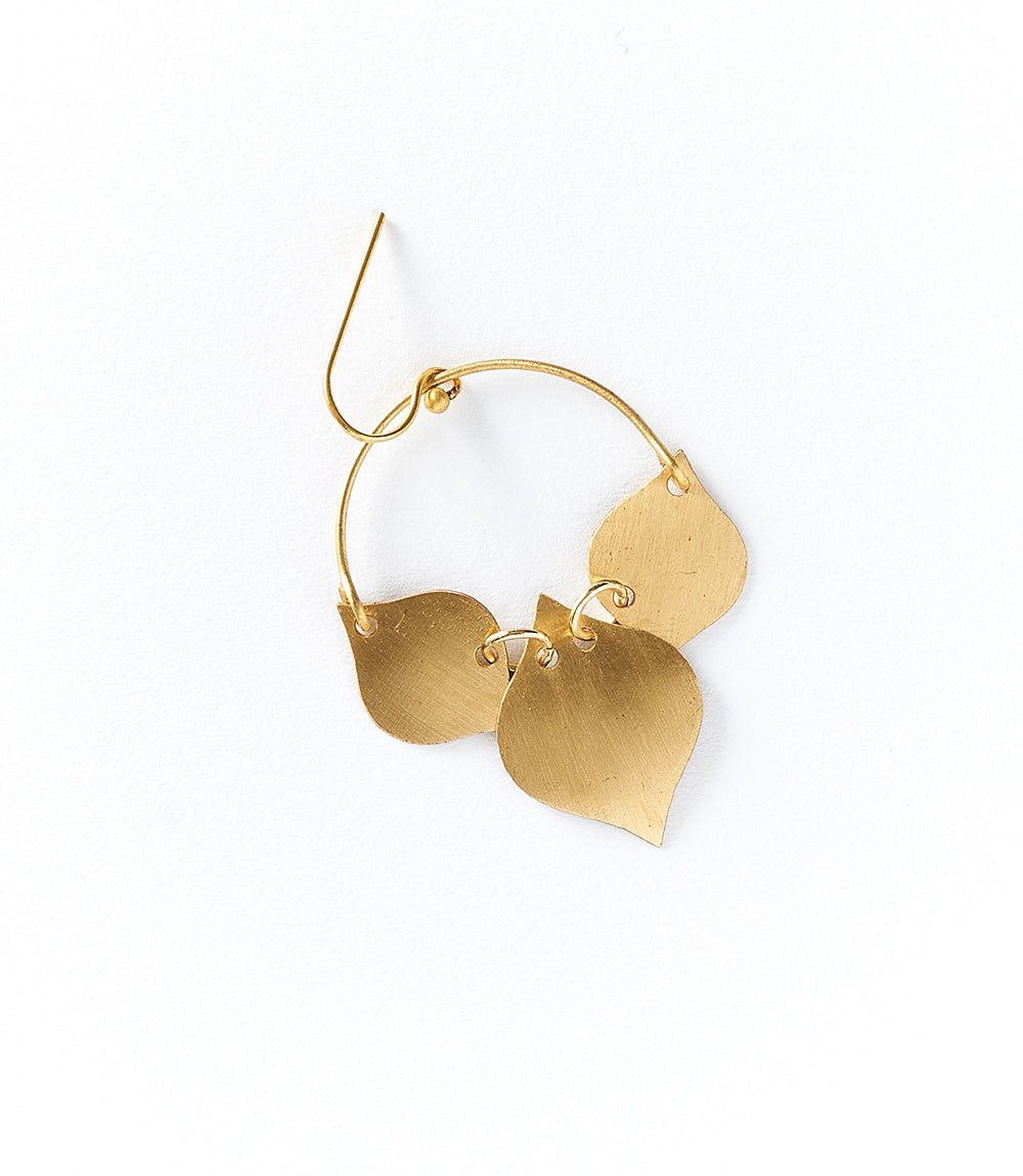 Chameli Leaf Gold Drop Earrings by Matr Boomie