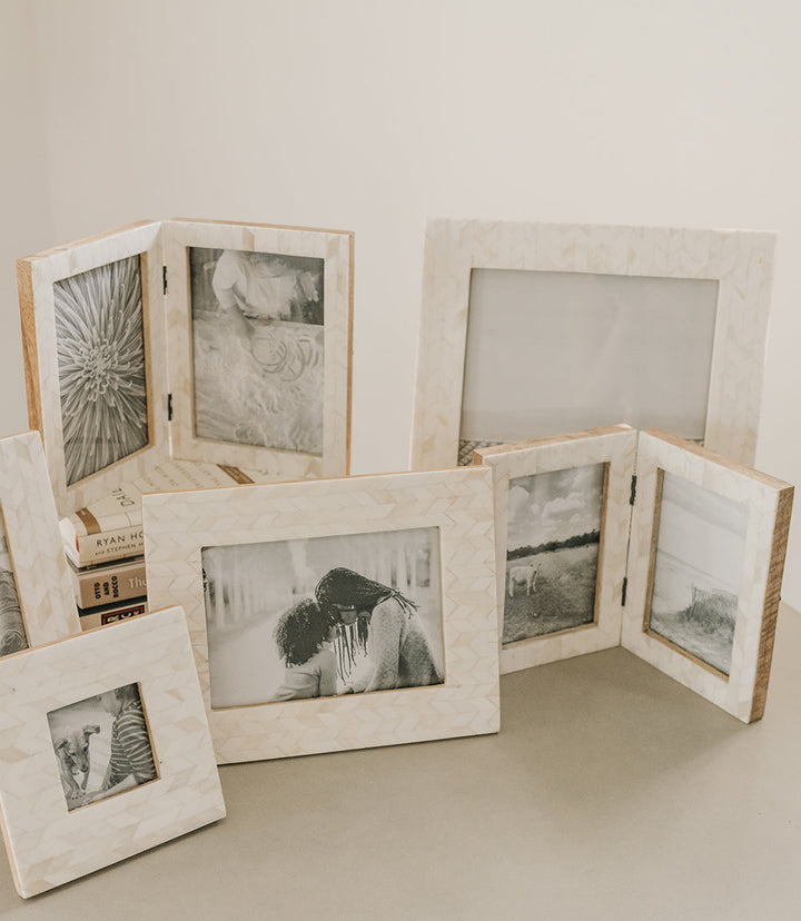 Artemis 4x6 Double Picture Frame - Handcrafted Bone by Matr Boomie