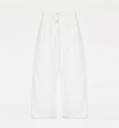 Old Money Style Linen Cut Scimitar Pants"Weiss Love Letter" by Firelady Fur