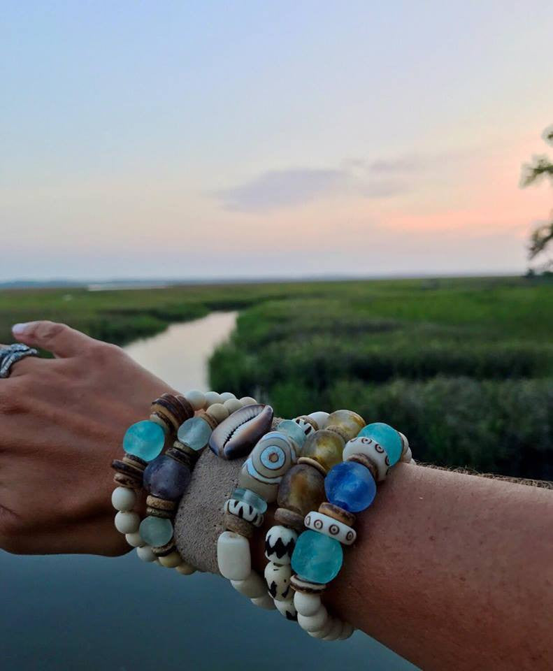 Trio Stack Bracelet Set | Camel + Mist