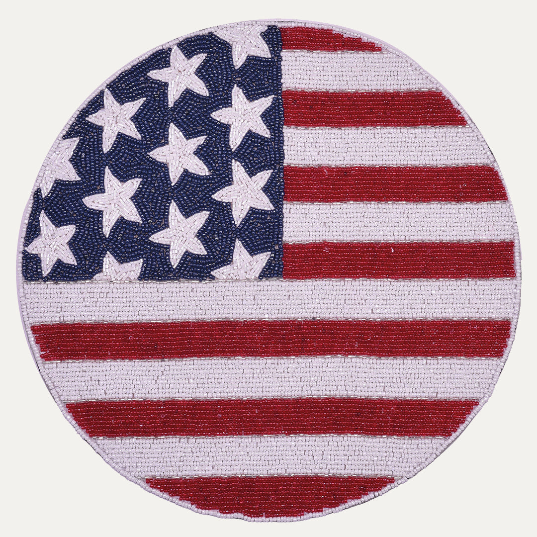 Patriotic Round Beaded Placemats by Decozen