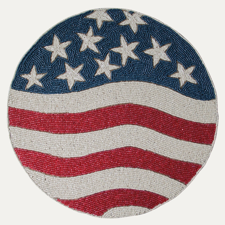 Patriotic Round Beaded Placemats by Decozen