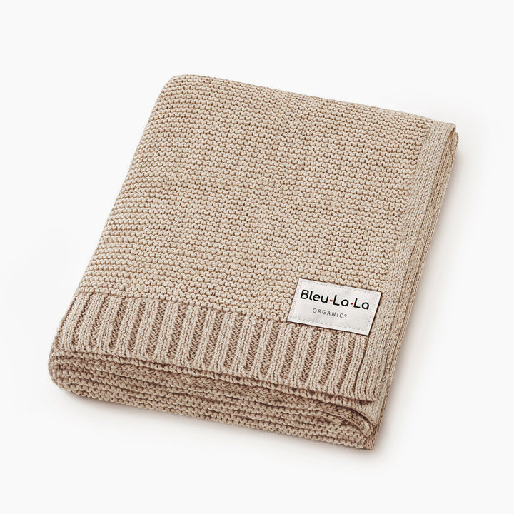 Organic Classic Luxury Knit Baby Swaddle Blanket by Bleu La La