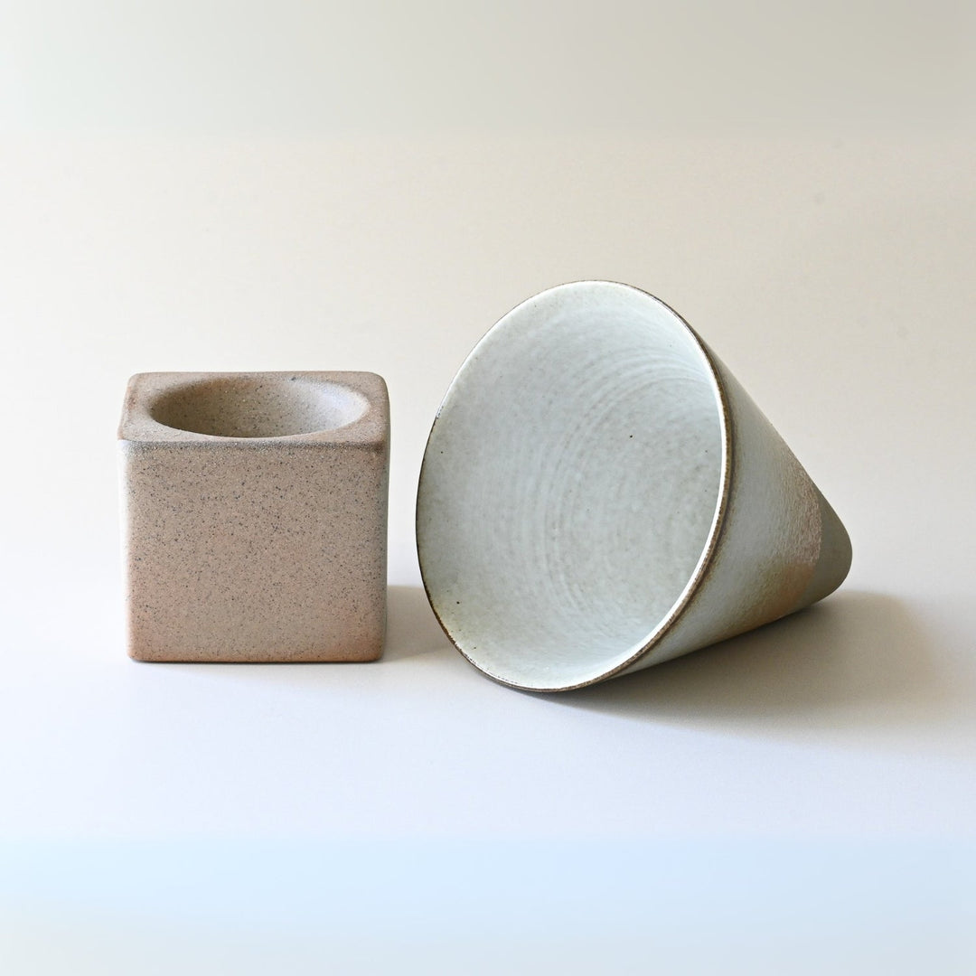 Beige Coffee Mug with Base  - 6.8 oz/200ml by Aprika Life