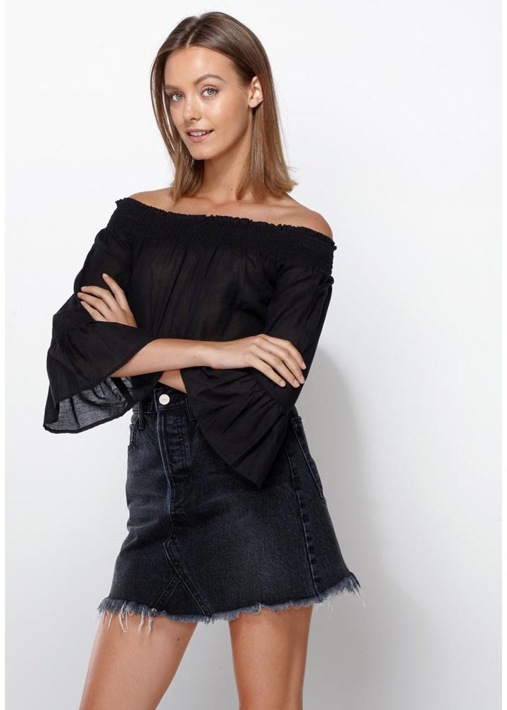 Women's Smocked Off Shoulder Top by Shop at Konus