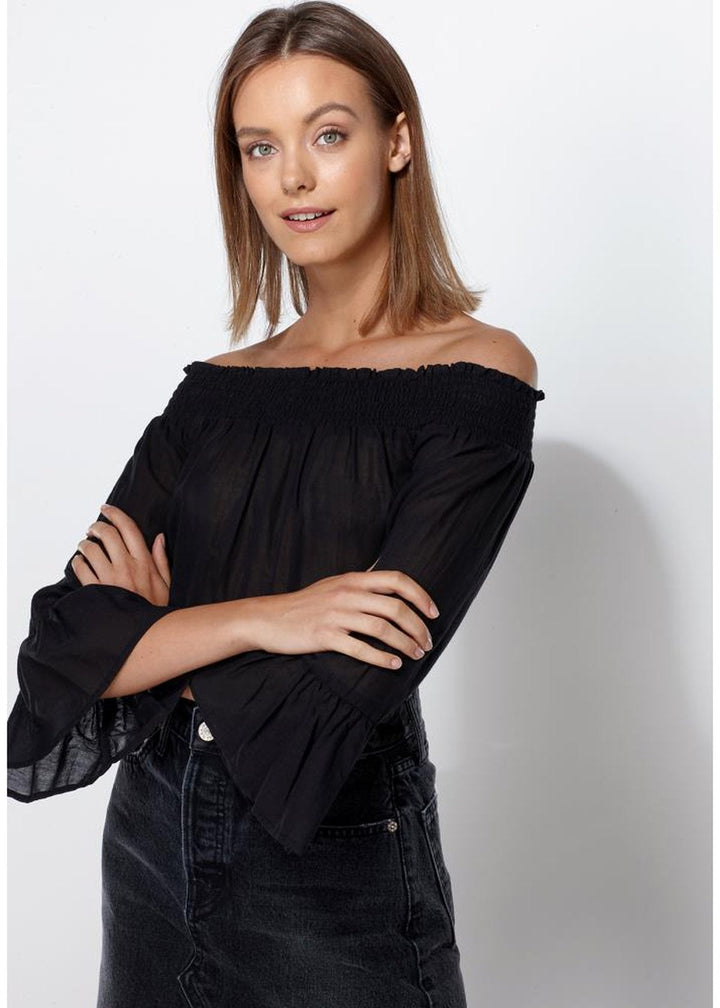 Women's Smocked Off Shoulder Top by Shop at Konus