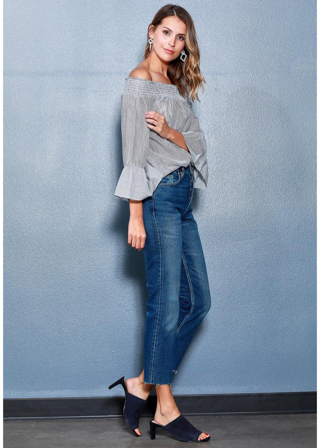 Women's Smocked Off Shoulder Top by Shop at Konus