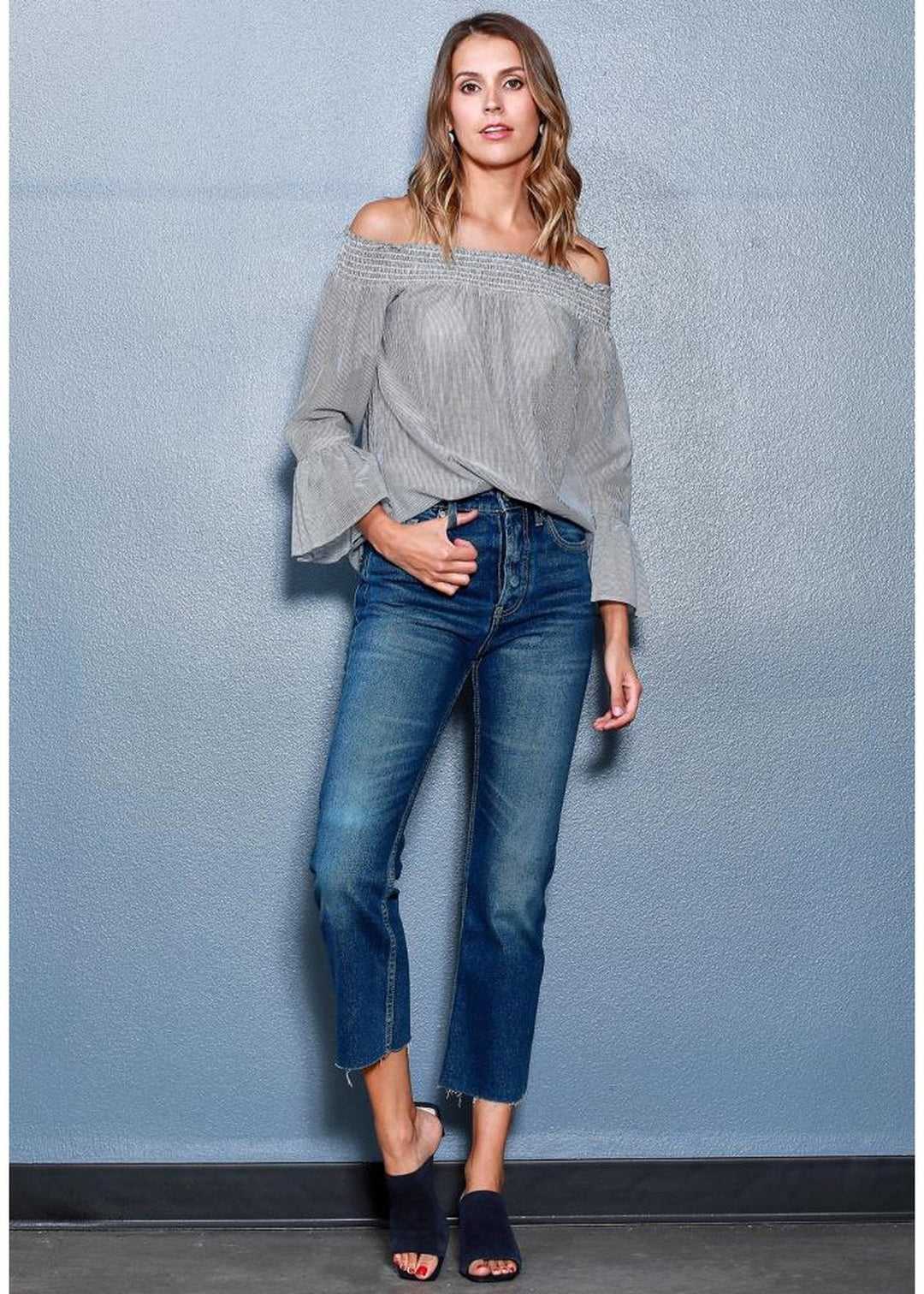 Women's Smocked Off Shoulder Top by Shop at Konus