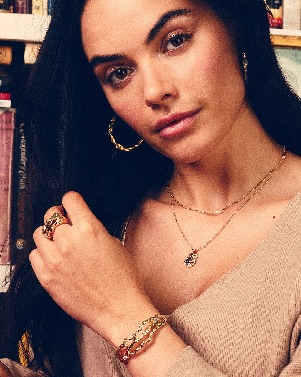 Tully CZ Molten Metal Cuff Bracelet by Sterling Forever