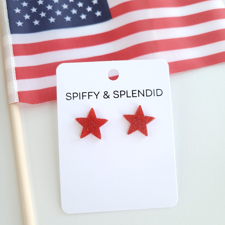 Liberty Star Studs - Red by Spiffy & Splendid