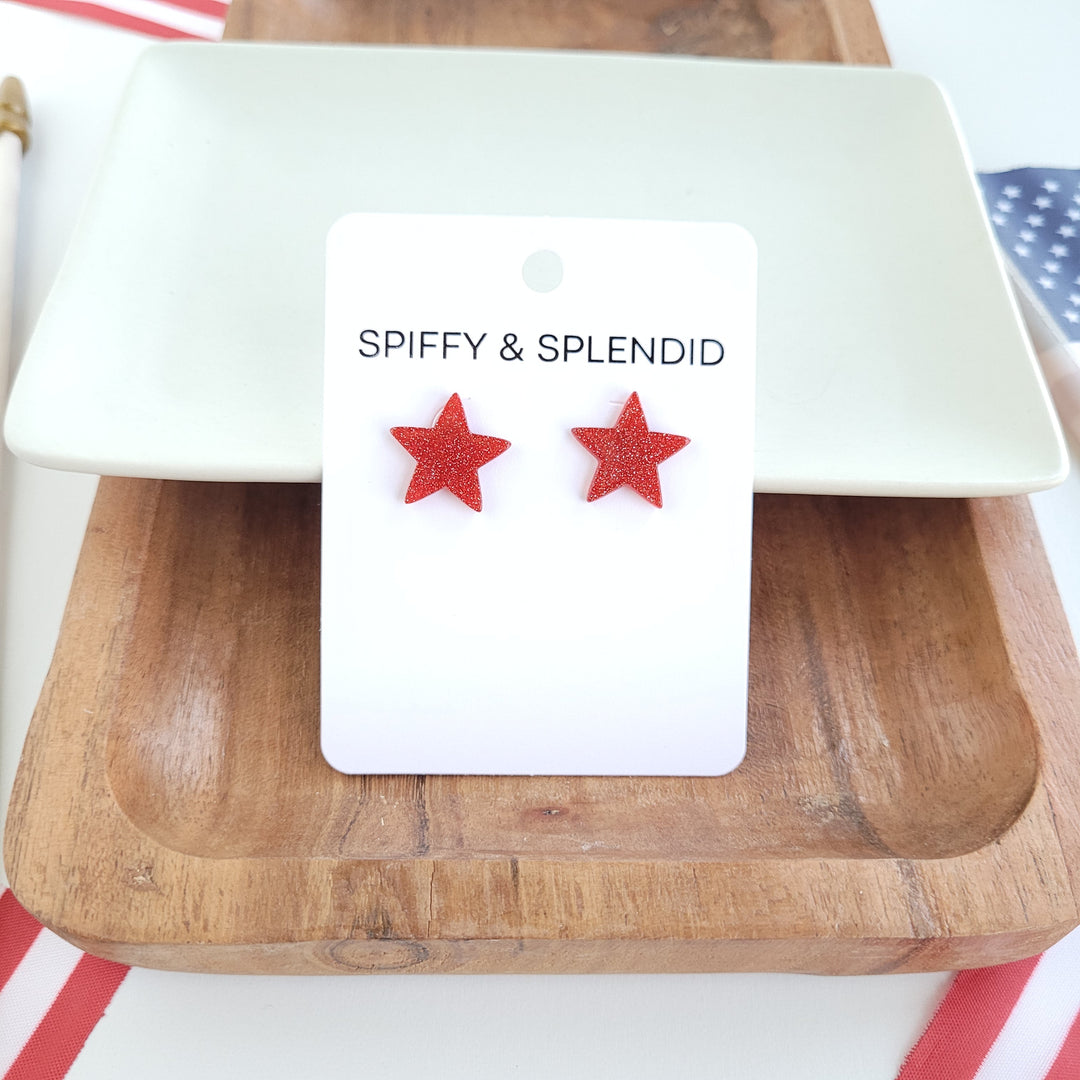 Liberty Star Studs - Red by Spiffy & Splendid