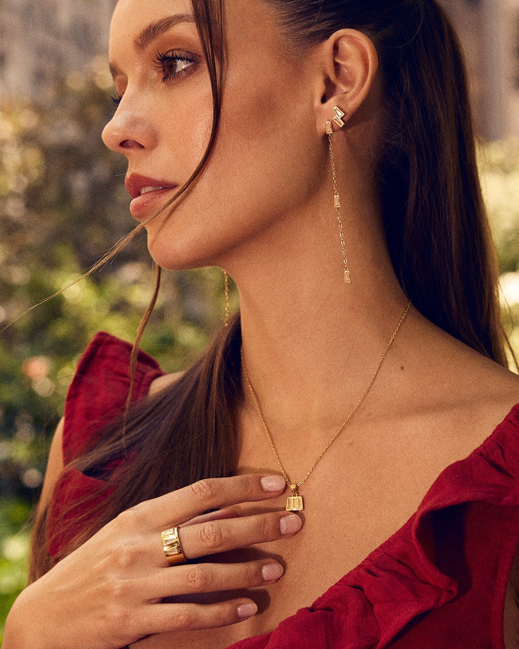 Lillian Square CZ Drop Stud Earrings by Sterling Forever