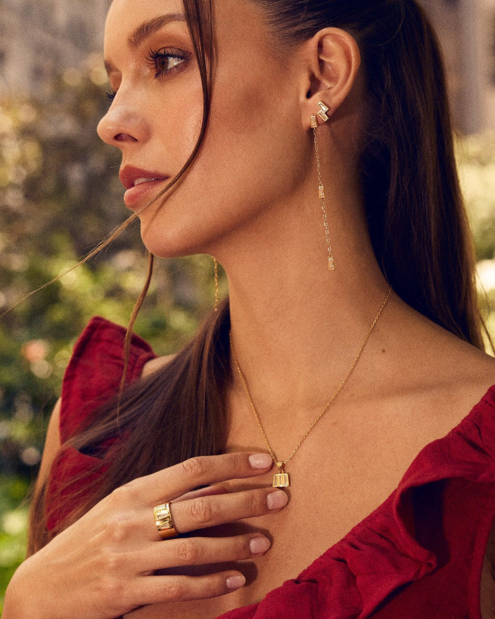 Lillian Square CZ Drop Stud Earrings by Sterling Forever